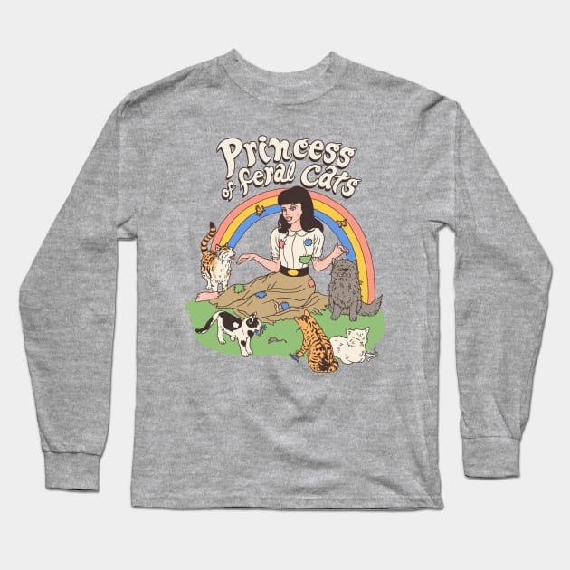 Princess Of Feral Cats Long Sleeve T-Shirt by Hillary White Rabbit